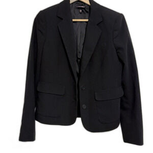 Victorias Secret Womens Sz 4 Blazer Jacket Black One Button LINED